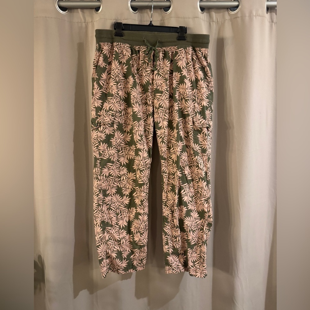 Woman Within Olive Green Floral Pants